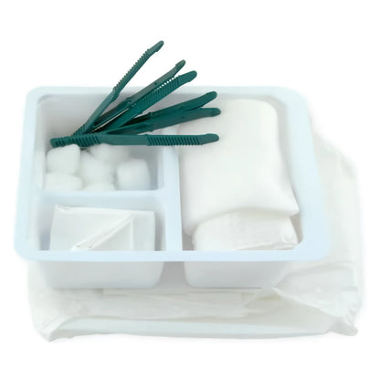 Dressing Tray w/Gauze, Instruments & Towel, Wrapped