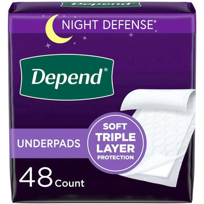 Depend Night Defense Underpads - Overnight - 48's