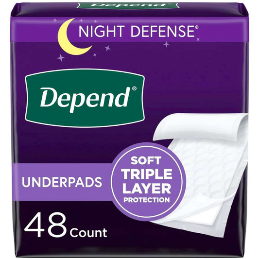 Depend Night Defense Underpads - Overnight - 48's