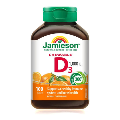 Chewable Vitamin D 1,000 IU Natural Tangy Orange