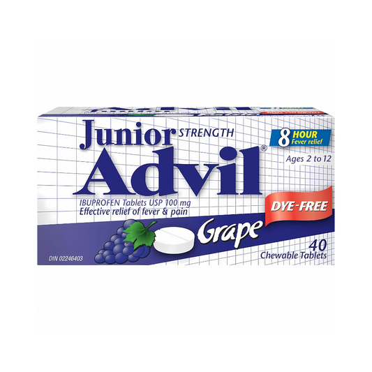 Advil Junior Strength Chewable Tablets - Dye-Free Grape - 40s