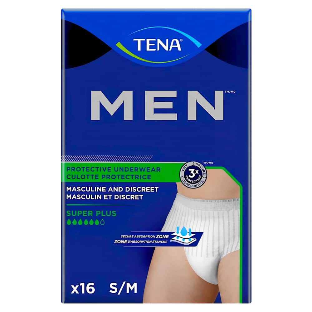 Men Protective Incontinence Underwear, Small/Medium
