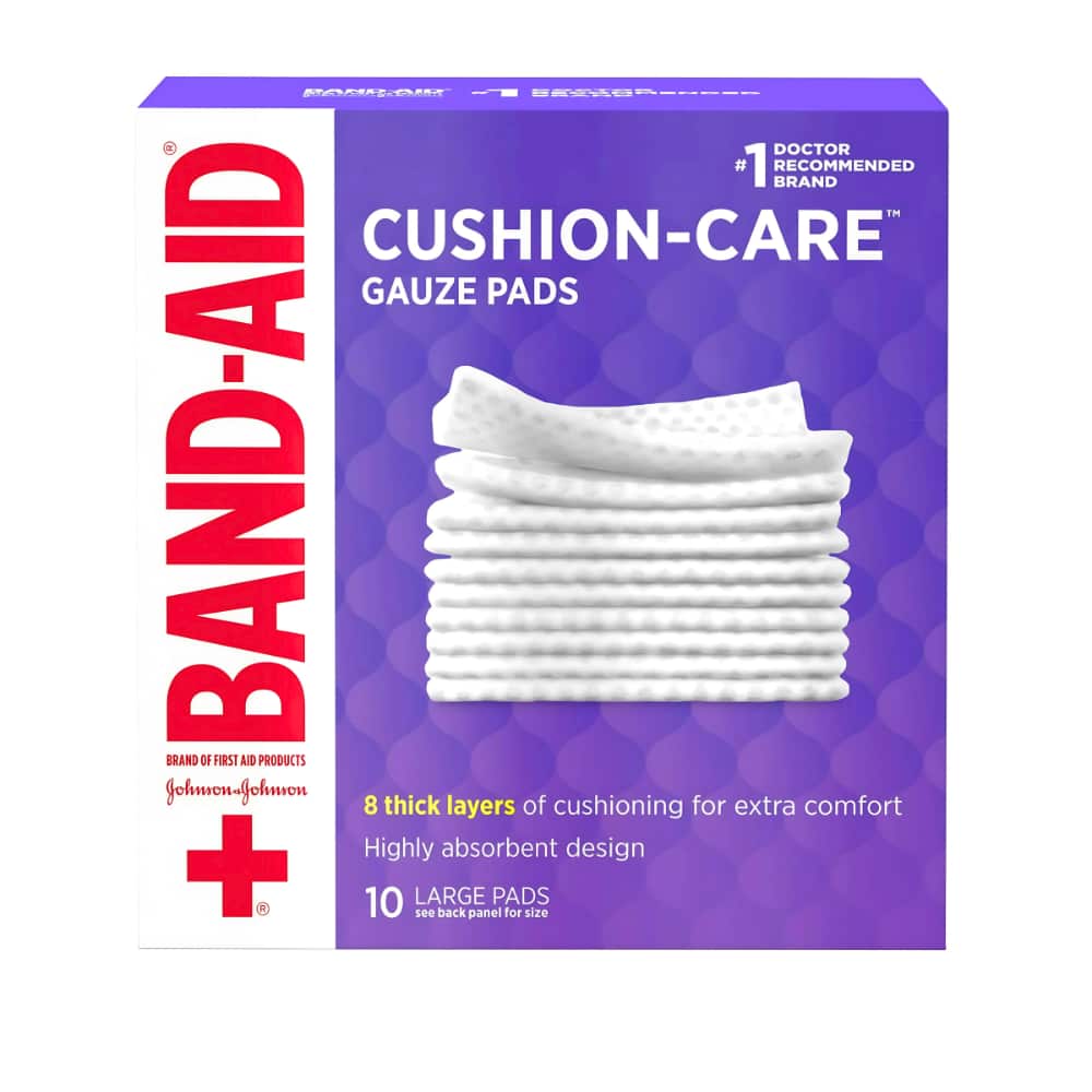 CUSHION-CARE Gauze Pads Large, 4 Inch by 4 Inch, 10 ea