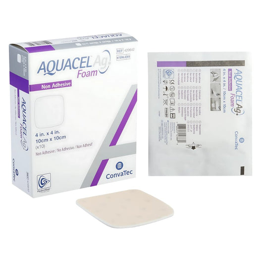 ConvaTec Aquacel Ag Non Adhesive Foam Dressing | 4 x 4 | (10cm x 10cm) | Each | 420642