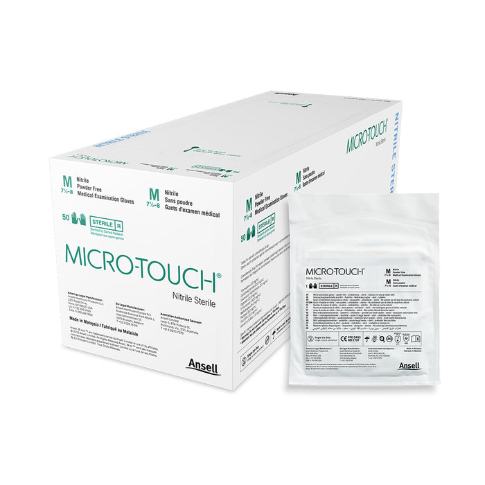 NITRATEX P/F STERILE GLOVE MEDIUM PAIR, 50PR/BOX