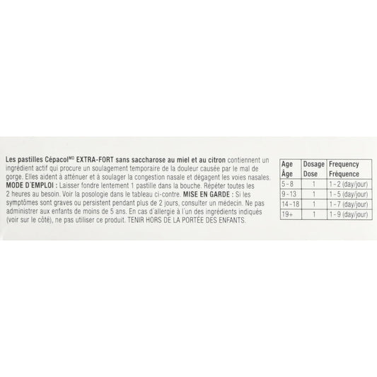 Cepacol® Extra Strength Sucrose Free Honey Lemon Value Pack, Sore Throat Lozenges, 36 ct