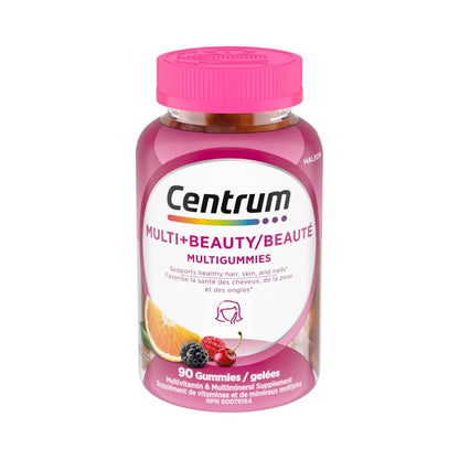 Centrum MultiGummies Multi+Beauty Multivitamin Supplement Gummies for Hair, Skin & Nails, 90 Count