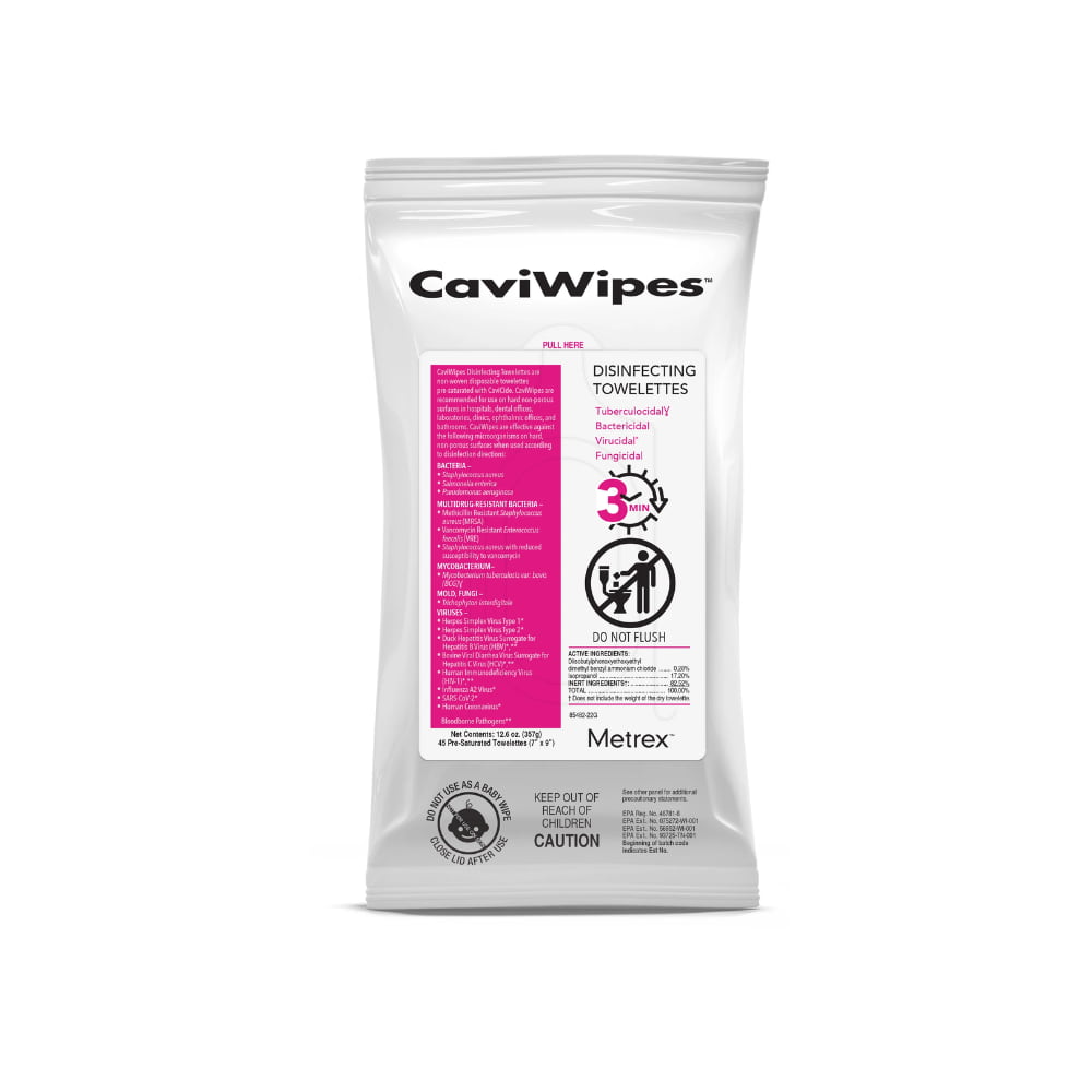 Caviwipes Flatpack Wipe - 45 / Pack - White