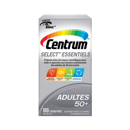 Centrum Select Essentials Adults 50+ Multivitamin and Multimineral Supplement Tablets, 100 Count