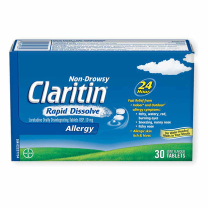 Claritin Rapid Dissolve Allergy Medicine, 24-Hour Non-Drowsy Relief 10 mg, 30 Tablets