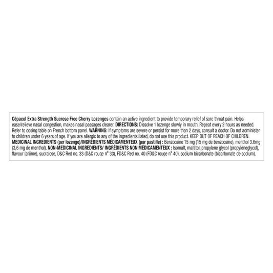 Cepacol® Extra Strength Sucrose Free Cherry, Sore Throat Lozenges, 16 ct