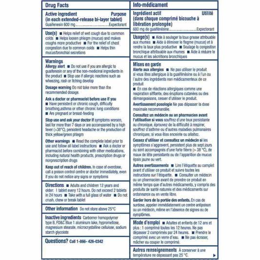 Mucinex Chest Congestion Guaifenesin 600mg (Box 20 pcs)