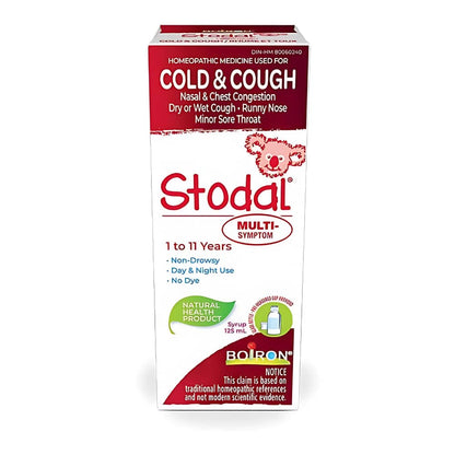 Children's Stodal Multi-Symptom for Dry Cough or Wet Cough and Cold Symptoms in Children 1 to 11 Years of Age.