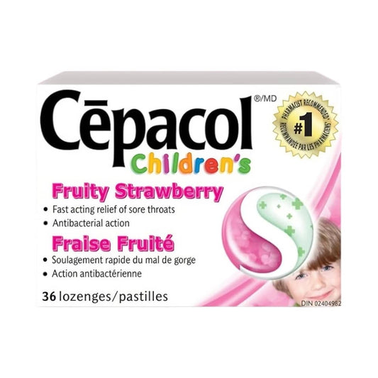 Cepacol® Children’s Fruity Strawberry, Sore Throat Lozenges, 36 ct