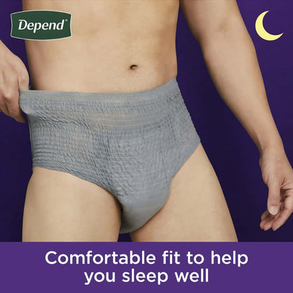 Depend Night Defense Incontinence Underwear for Men, Overnight, Size XL, 12 Count