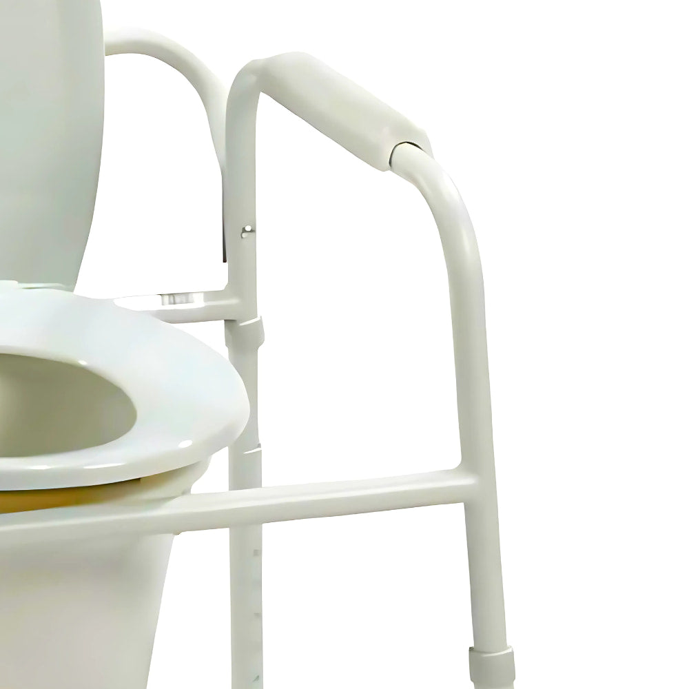 Plastic Shell Commode Deluxe All-In-One Welded Steel Commode with Plastic Armrests – Safe ...