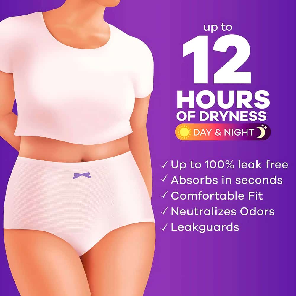 Discreet, Postpartum Incontinence Underwear, Maximum, 17 Underwear