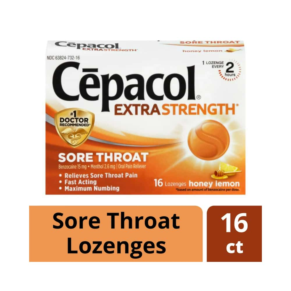 Cepacol® Extra Strength Sucrose Free Honey Lemon Value Pack, Sore Throat Lozenges, 16 ct