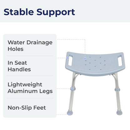 DRIVE GREY SHOWER BENCH WITHOUT BACK