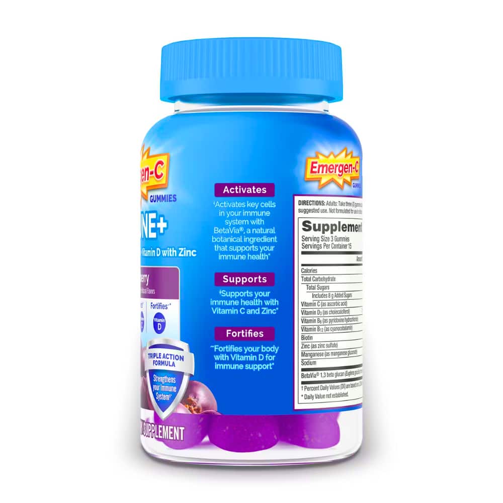 Emergen-C Immune Plus Gummies - Elderberry - 45s