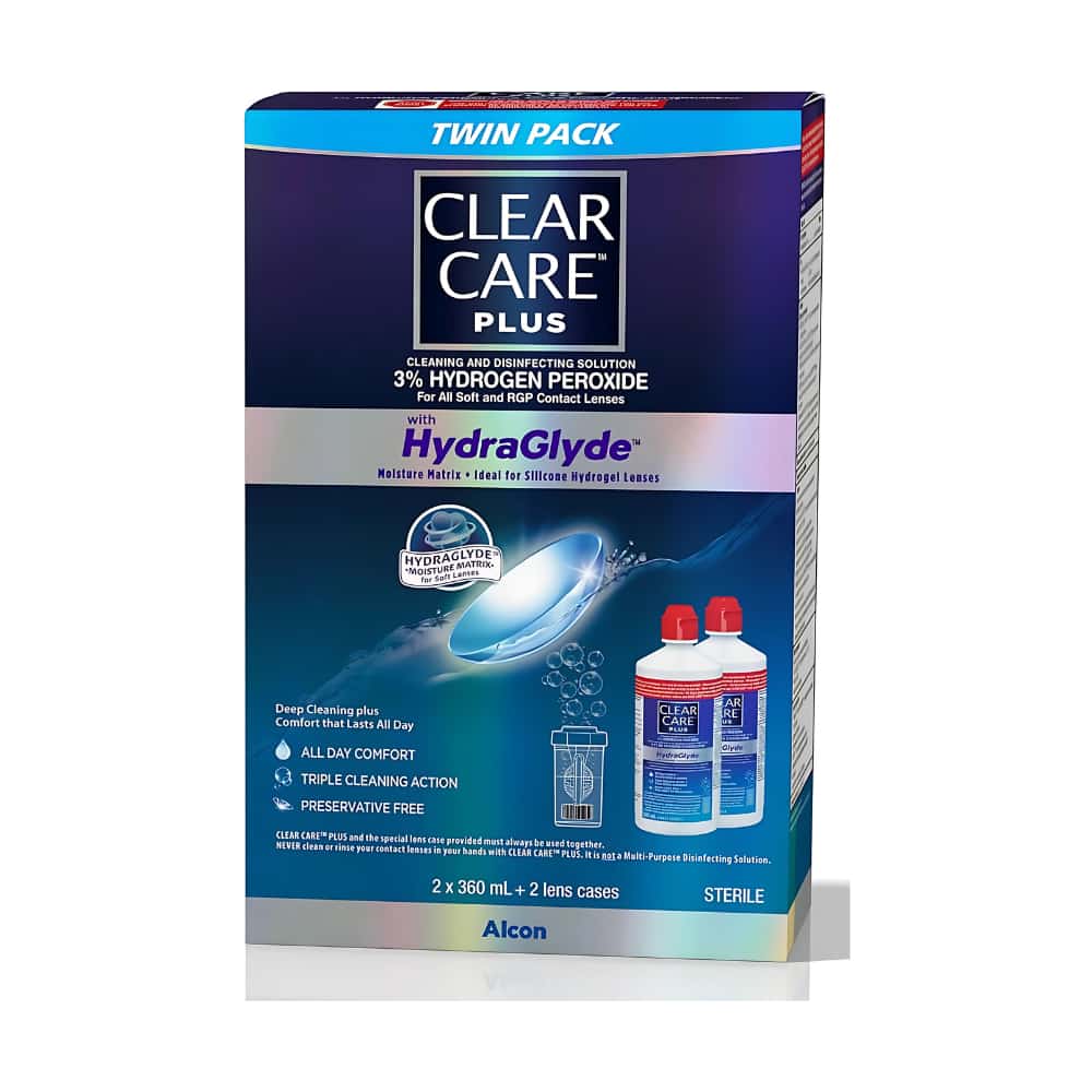 Clear Care Plus HydraGlyde Solution - 2 x 360ml