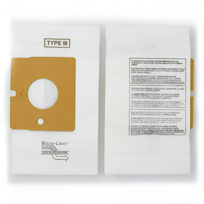 DVC Micro-Lined Paper Replacement Bags Type M Fit Kenmore Blue Magic and LG Canister Vacuums - 9 Bags