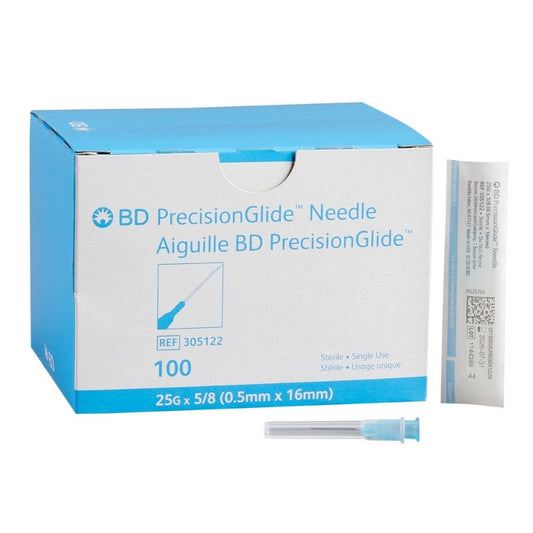 BD PrecisionGlide™ Needle, 25 G x 5/8" (Blue Hub) (Box 100 pcs)