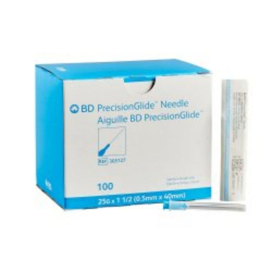BD PrecisionGlide™ Needle, 25 G x 1 1/2" (Blue Hub) (Box 100 pcs)