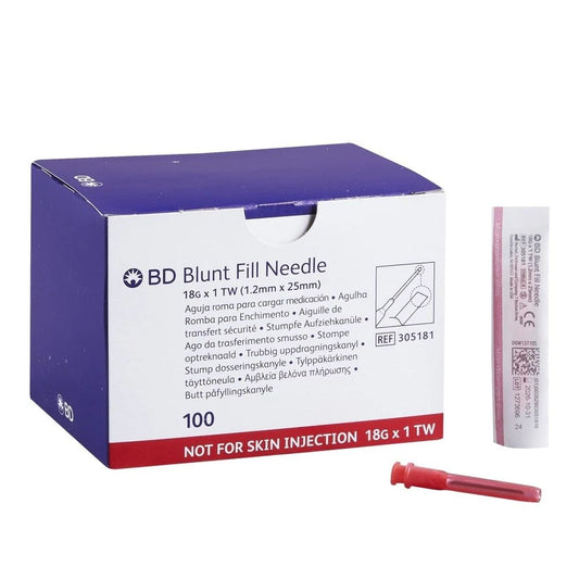 BD® Blunt Fill Needle, 18G x 1", Special Packaging (Box 100 pcs)