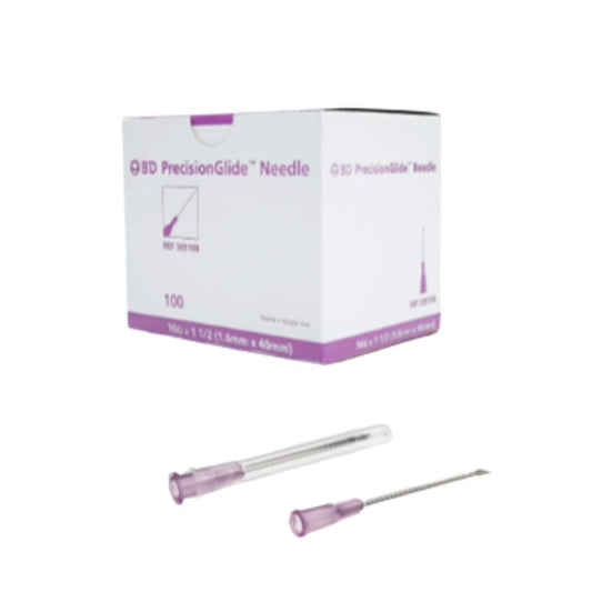 BD PrecisionGlide™ Needle, 16 G x 1 1/2" (Lavender Hub) (Box 100 pcs)