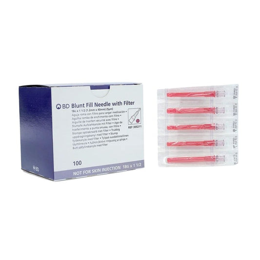 BD™ Blunt Filter Needle, 18G x 1 1/2", 5 Micron (Box 100 pcs)