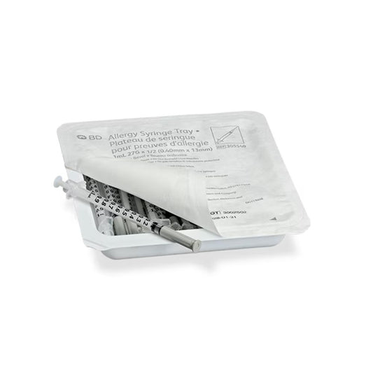 BD™ Allergy Syringe w/Needle, 27G x 1/2 in., 1 mL (Tray 25 pcs)