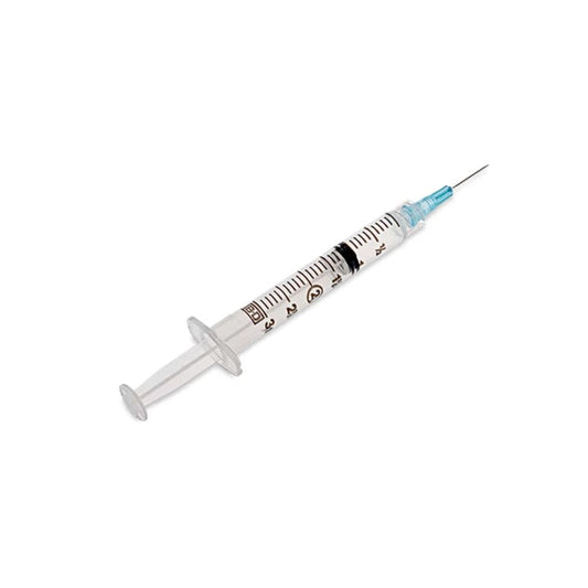 BD Luer-Lok™ 3mL Syringe with Needle, 25 G x 5/8" (Blue Hub) (Box 100 pcs)