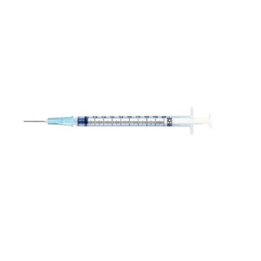 BD Slip Tip™ 1mL Syringe w/Needle, 25G x 5/8", Blue Hub (Box 100 pcs)
