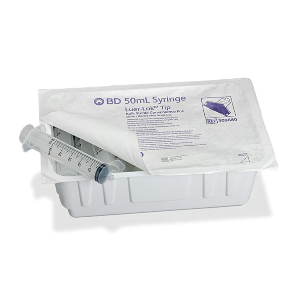 Sterile Syringe Convenience Tray, 50 ml, Luer Lock Tip (Case 120 pcs)