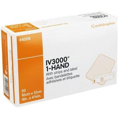 OPSITE™ IV3000™ 1 Hand Catheter Dressing, 10cm x 12cm (Box 50 pcs)