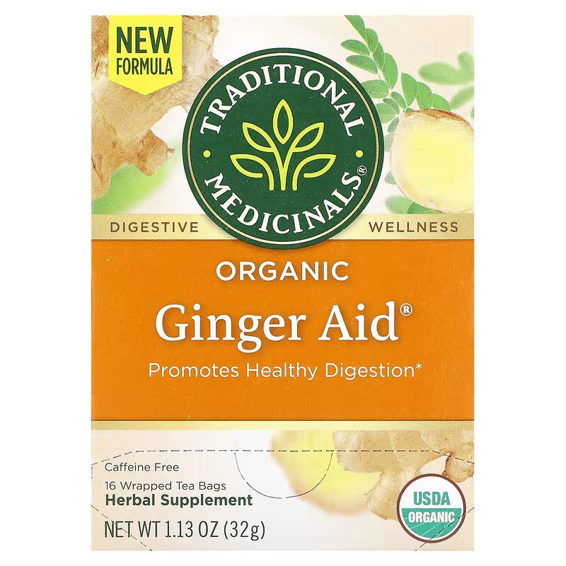 Traditional Medicinals Organic Wrapped Tea Bags - Ginger Aid - 16's