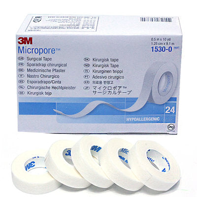 Bx/24  Tape Micropore 1/2In  X 10Yrds White
