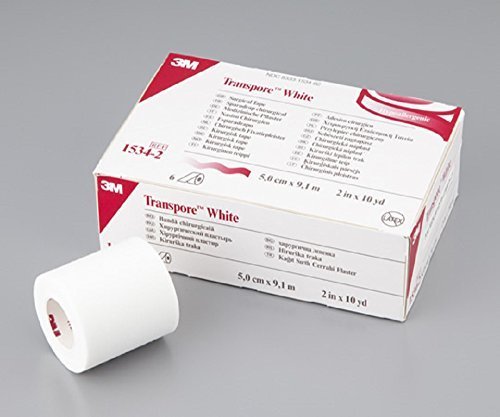 Bx/6  Transpore Tape, 2In X 10Yd, White.