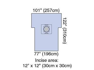Bx/5  Drape Surgical Cesarean Section Pouch W/Foam Ring Armboard Covers Tube Holder A 76 X 121In