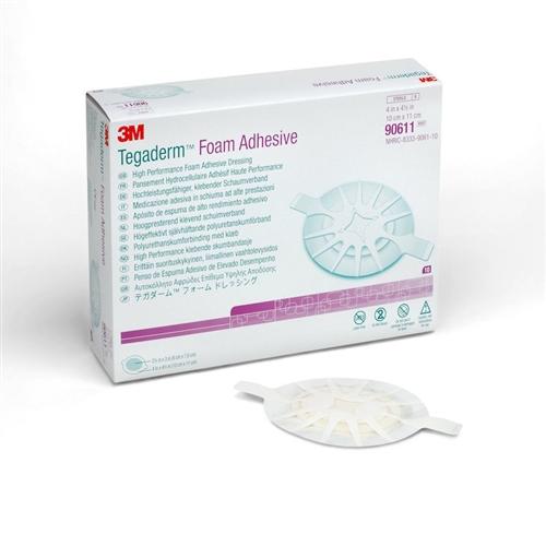 Bx/10 Tegaderm Foam Dressing Adhesive, Adhesive Wrap (Ovale) Inner Diameter:3In X 2-1/2In,Outer Diameter:4-1/2In X 4In