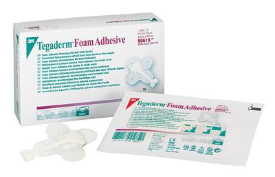 Bx/10 Tegaderm Foam Dressing Adhesive, Adhesive Wrap Inner Diameter:1In X1In Outer Diameter:2-3/4In X 2-3/4In