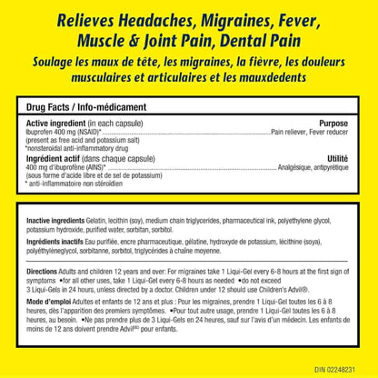 Advil Extra Strength Liqui-Gels Ibuprofen - 400mg - 100s