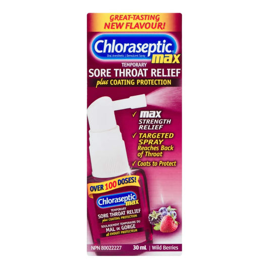 Chloraseptic Max Sore Throat Relief Spray - Wild Berries - 30ml