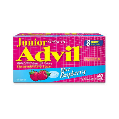 Advil Junior Strength Chewable Tablets - Blue Raspberry - 40's