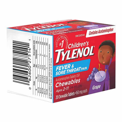 Children's Medicine Fever and Sore Throat, Chewables, Grape