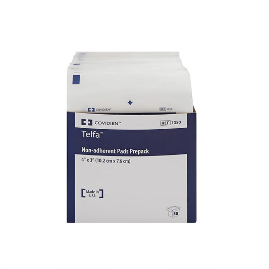 Covidien 1050 Telfa Non-Adherent Pads Prepack 4" x 3" Pack of 50