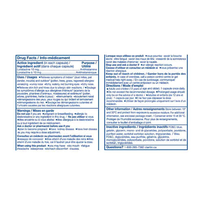 Claritin Liquid Capsules Allergy Medicine, Fast-Acting 24-Hour Non-Drowsy Relief 10 mg, 24 Capsules