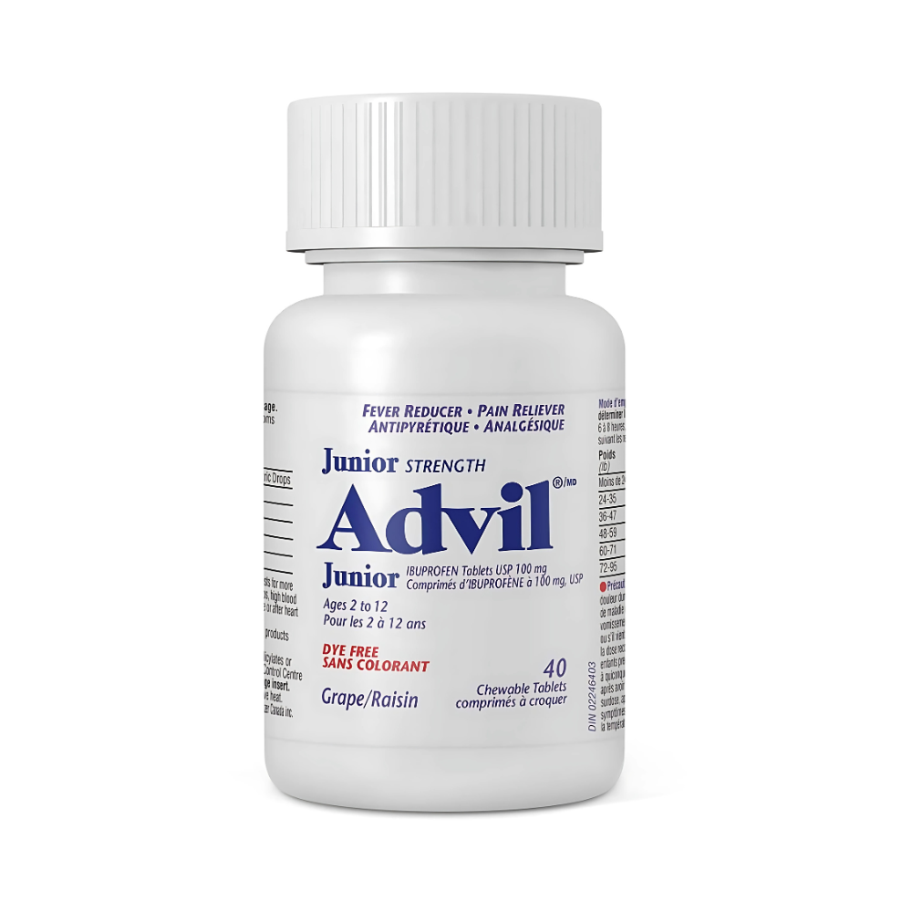 Advil Junior Strength Chewable Tablets - Dye-Free Grape - 40s