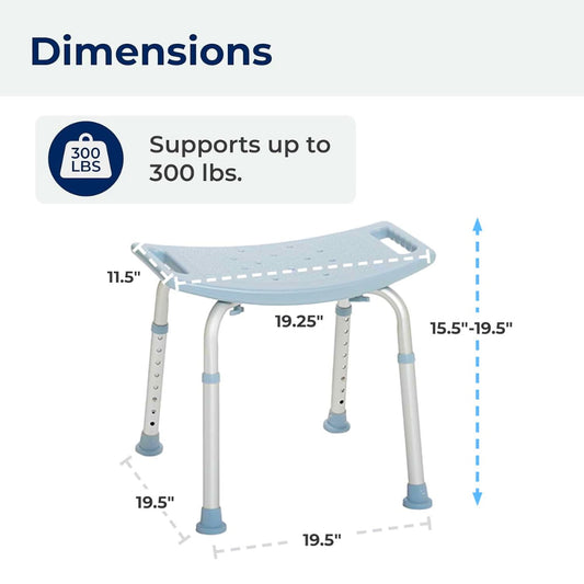 DRIVE GREY SHOWER BENCH WITHOUT BACK